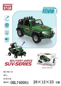 Glide suvs manually assembled with light music/music box 3 AG13 (bag) green - OBL740061