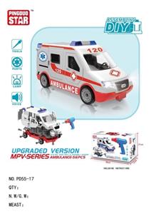 Glide the ambulance manually assembled with light music/music box 3 AG13 (bag) two 1.5 V AA/electric - OBL740067
