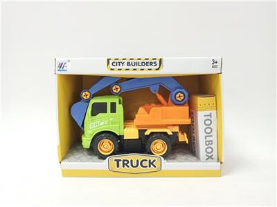 DIY disassembling cartoon truck excavator inertia (four color, orange) - OBL741855