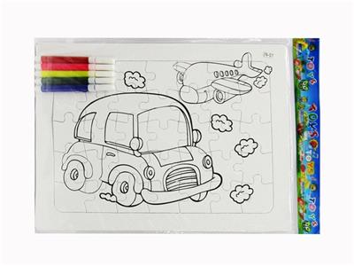 Jigsaw puzzle drawing board with color pen - OBL744198
