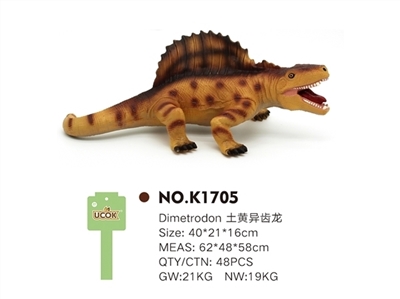 带IC发声搪胶充棉土黄异齿龙 - OBL744407