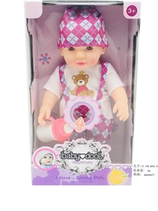 14寸搪胶真眼珠美国女孩带四声音乐带奶瓶 - OBL745355