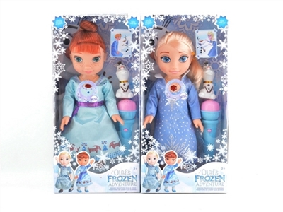塑料身搪胶手脚18寸实身冰雪公主带音乐 - OBL745378