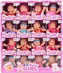 5寸搪胶睡娃展示盒(16只装) - OBL745390