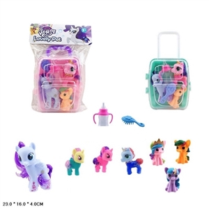 Evade glue pony suitcase dichromatic three mixed with comb with bottles - OBL745478