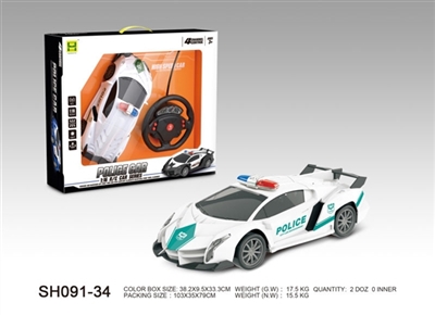 1:16警车灯光四通遥控车 - OBL745716