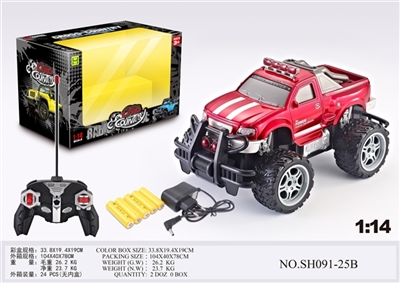 1:14四通灯光皮卡越野遥控车（包电） - OBL745727