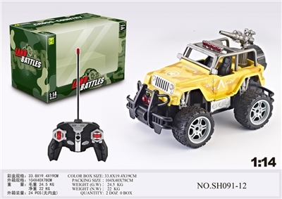 1:14四通灯光手动开门迷彩越野遥控车 - OBL745728
