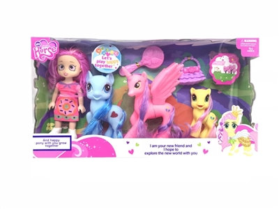 Three ponies plus 6 inch dolls and accessories - OBL746276