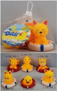 搪胶泳圈动物三只一袋（6款混装） - OBL748342