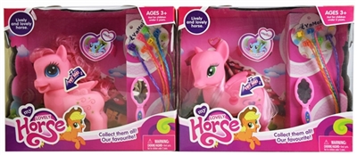 Big horse with small plait mirror with light music 2 or more orange - OBL748428