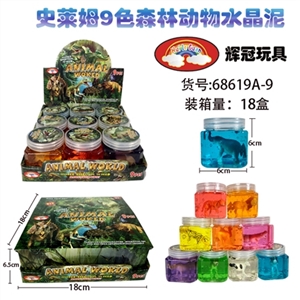 Slime 9 color crystal mud forest animals 9pcs - OBL748950