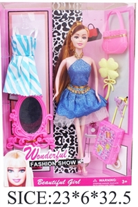 Barbie fashion single hanging blue dress makeup - OBL749833