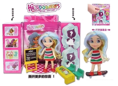 Top grade 6 inches of solid body and the second generation of surprise to beautify hair doll with sk - OBL750372