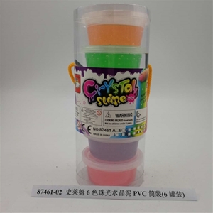 Slime 6 color pearl crystal mud PVC tube mount (6 cans) - OBL750584