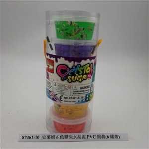 6 color candy slime crystal mud PVC barrel packaging (6 cans) - OBL750592