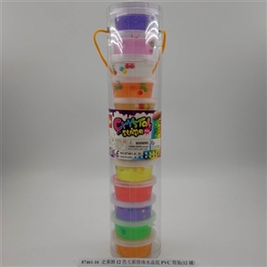 Slime 12 color colorful pearl crystal mud PVC tube mount (6 cans) - OBL750598