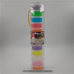 Slime 12 color pearl crystal mud PVC tube mount (12 cans) - OBL750599