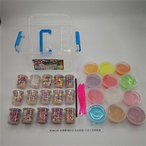 Slime DIY12 color crystal mud 3 receive a case tool (12 cans) - OBL750607