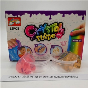Slime 12 color transparent crystal mud color box (12 cans) - OBL750623