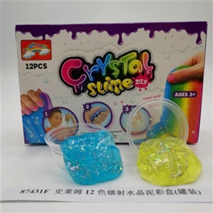 Slime 12 color laser crystal mud color box (12 cans) - OBL750625