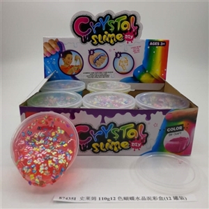 110 a g12 slime color crystal butterfly mud color box (12 cans) - OBL750639