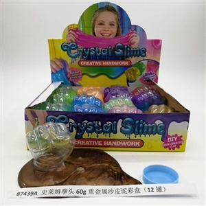 Slime fist 60 g heavy metal mud sand skin color box (12 cans) - OBL750652