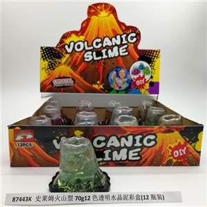 Slime volcanic type 70 a g12 color transparent crystal mud color box (12 bottles) - OBL750670