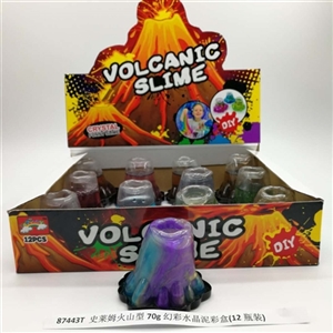 Slime volcanic type 70 g unreal colour crystal mud color box (12 bottles) - OBL750677