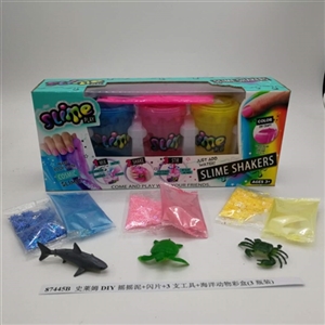 Slime DIY shake mud 3 tool blades and Marine animals, color box (3 bottles) - OBL750682