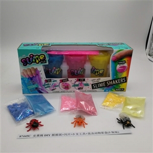 Slime DIY shake mud blades and three tools insects animals color box (3 bottles) - OBL750683