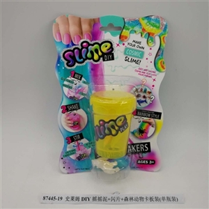 Slime DIY shake mud flash card board install forest animals (bottled) - OBL750693