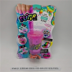 Slime DIY card board install flash powder shake mud forest animals (bottled) - OBL750697