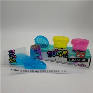 Slime water bottles of 85 g3 color transparent crystal mud box foot box (3) bottle - OBL750717