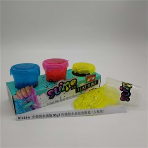 Slime water bottles of 85 g3 color laser crystal mud box foot box (3 bottles) - OBL750720