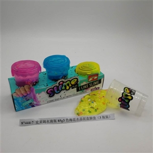 Slime water bottles of 85 g3 color plum flower crystal mud box foot box (3 bottles) - OBL750721