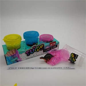 Slime water bottle g3 color shining crystal mud dinosaurs 85 animals box foot box (3 bottles) - OBL750733