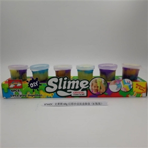 Slime 60 g brilliantly coloured skin mud box foot box (6 bottles) - OBL750739