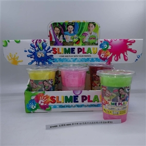 Slime 480 g cup cup 12 color pearl crystal mud display color box (6 cans) - OBL750750