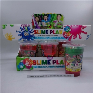 Slime 480 g cup cup 12 color colorful pearl crystal mud display color box (6 cans) - OBL750752