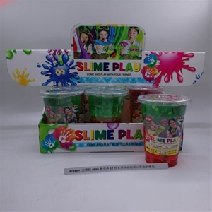 Slime 480 g cup cup 12 color fruit crystal mud display color box (6 cans) - OBL750756