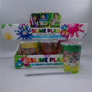 Slime 480 g cup cup 12 color flash flash display color box (6 cans) crystal mud - OBL750766