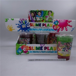 Slime 480 g cup cup 12 flash flash powder crystal mud color display color box (6 cans) - OBL750767