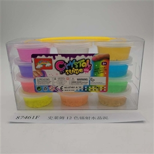 Slime 12 color laser crystal mud PVC box (12 cans) - OBL750773