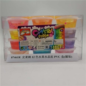 Slime 12 color fruit crystal mud PVC box (12 cans) - OBL750775