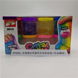 Slime 8 color plum flower crystal mud color box (color cover eight cans) - OBL750785