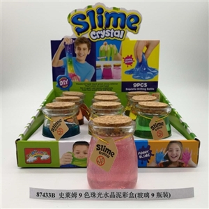 Slime 9 color pearl crystal mud color box 9 bottle (glass) - OBL750790