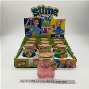 Slime 9 color pearl crystal mud color box 9 bottle (glass) - OBL750792