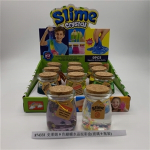 Slime 9 color crystal butterfly mud color box 9 bottle (glass) - OBL750795