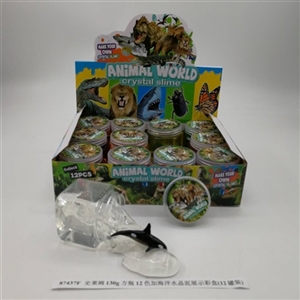 Slime 130 g 12 color and ocean crystal vase mud display color box (12 cans) - OBL750817